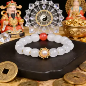 treasure golden silk jade bracelet – gather wealth attract fortune boost luck with pearl accent and gold trim