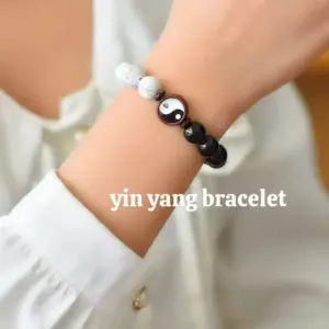 yin yang relationship bracelet draw good romance & nurture fated connections with black and white beads