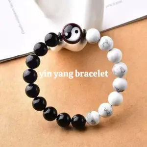 yin yang relationship bracelet draw good romance & nurture fated connections with black and white beads